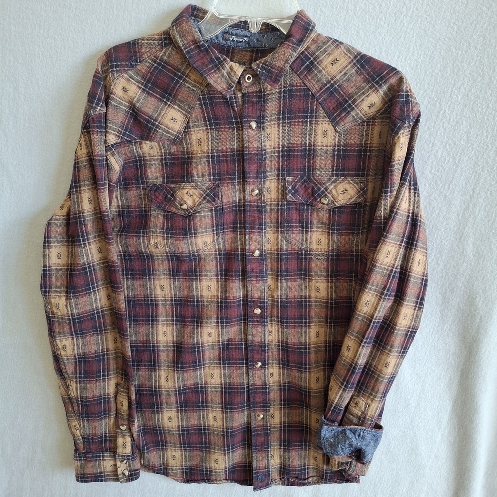 Moonshine Spirit‎ Brad Paisley Men XL Pearl Snap Western Shirt Plaid Flannel